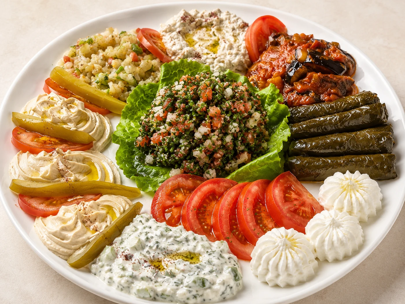 Plateau de mezzés libanais chez Bon Liban ALMANARA
